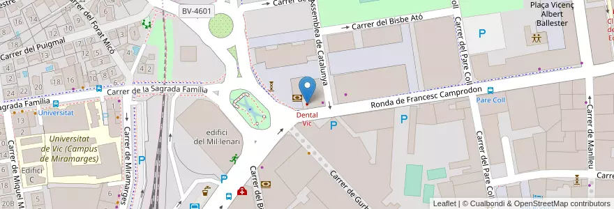 Mapa de ubicacion de Dental Vic en スペイン, カタルーニャ州, Barcelona, Osona, Vic.