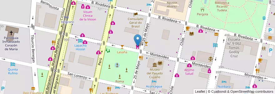 Mapa de ubicacion de Dental en Argentina, Cile, Mendoza, Departamento Capital, Sección 2ª Barrio Cívico, Ciudad De Mendoza.