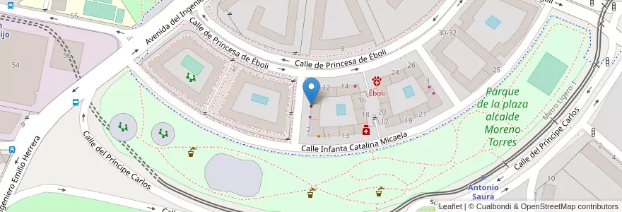 Mapa de ubicacion de Dentalia en スペイン, マドリード州, Comunidad De Madrid, Área Metropolitana De Madrid Y Corredor Del Henares, Madrid.