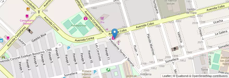 Mapa de ubicacion de Dentista, Parque Chacabuco en Argentinien, Ciudad Autónoma De Buenos Aires, Comuna 7, Buenos Aires.