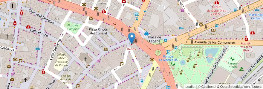 Mapa de ubicacion de Dentix en Espanha, Castela E Leão, Salamanca, Campo De Salamanca, Salamanca.