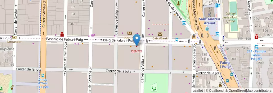 Mapa de ubicacion de DENTIX en 西班牙, Catalunya, Barcelona, Barcelonès, Barcelona.