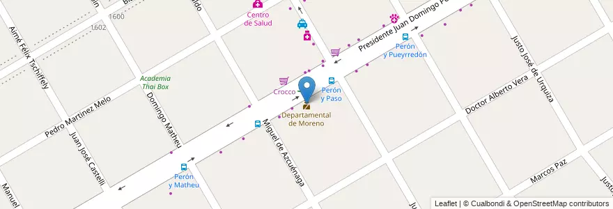 Mapa de ubicacion de Departamental de Moreno en 아르헨티나, 부에노스아이레스주, Partido De Moreno, Moreno.