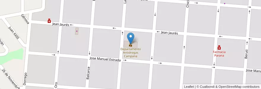 Mapa de ubicacion de Departamento Antidrogas Campana en Argentinië, Buenos Aires, Partido De Campana.