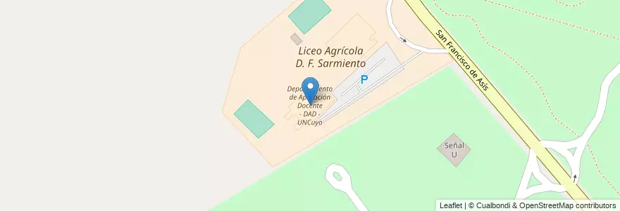 Mapa de ubicacion de Departamento de Aplicación Docente - DAD - UNCuyo en Argentinië, Chili, Mendoza, Departamento Capital, Sección 9ª Parque General San Martín, Ciudad De Mendoza.