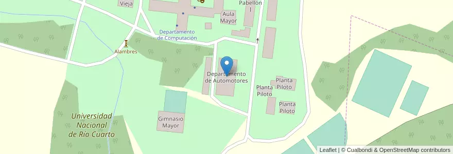 Mapa de ubicacion de Departamento de Automotores en 阿根廷, Córdoba, Departamento Río Cuarto, Pedanía Río Cuarto, Municipio De Las Higueras, Las Higueras.