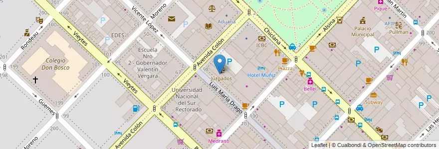 Mapa de ubicacion de Departamento de Derecho - Universidad Nacional del Sur en Argentine, Province De Buenos Aires, Partido De Bahía Blanca, Bahía Blanca.