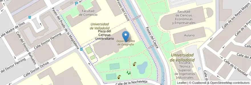 Mapa de ubicacion de Departamento de Geografía en Espanha, Castela E Leão, Valladolid, Valladolid.
