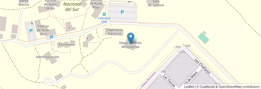 Mapa de ubicacion de Departamento de Geología en Arjantin, Buenos Aires, Partido De Bahía Blanca, Bahía Blanca.