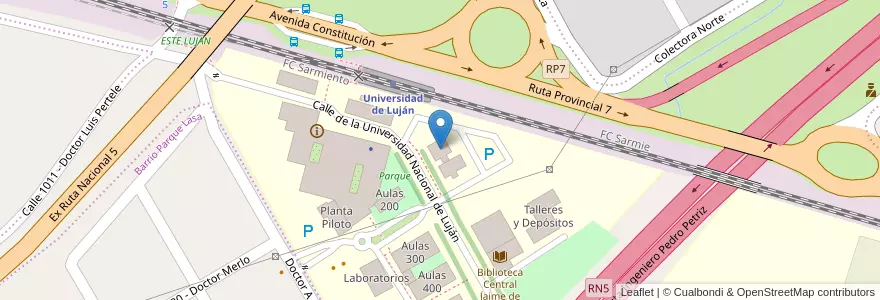 Mapa de ubicacion de Departamento de Sociales en Argentina, Buenos Aires, Partido De Luján.