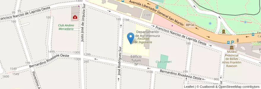 Mapa de ubicacion de Departamento de Transporte - Imprenta Universitaria en 阿根廷, San Juan, 智利, Capital.