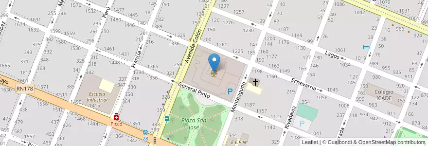 Mapa de ubicacion de Departamento Judicial de Pergamino en アルゼンチン, ブエノスアイレス州, Partido De Pergamino.