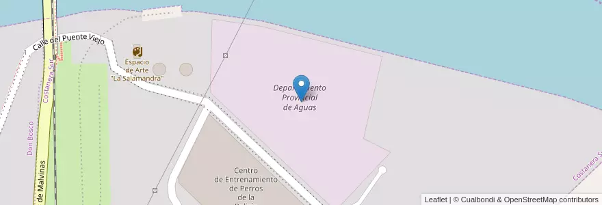 Mapa de ubicacion de Departamento Provincial de Aguas en 阿根廷, 内格罗河省, 布宜诺斯艾利斯省, Departamento Adolfo Alsina, Viedma, Viedma.