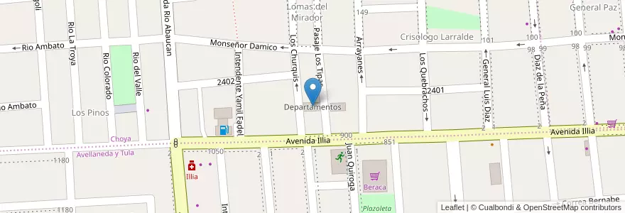 Mapa de ubicacion de Departamentos en アルゼンチン, カタマルカ州, Departamento Capital, Municipio De San Fernando Del Valle De Catamarca, San Fernando Del Valle De Catamarca.