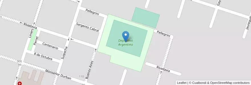 Mapa de ubicacion de Deportivo Argentino en Argentina, Provincia Di Buenos Aires, Partido De Saavedra, Pigüé.