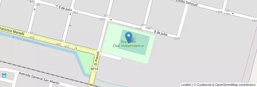 Mapa de ubicacion de Deportivo Club Independencia en آرژانتین, Córdoba, Departamento Presidente Roque Sáenz Peña, Pedanía La Amarga, Municipio De General Levalle, General Levalle.