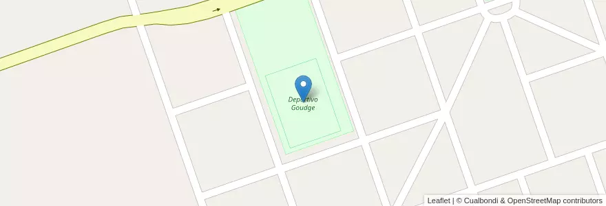 Mapa de ubicacion de Deportivo Goudge en アルゼンチン, チリ, メンドーサ州, Distrito Goudge, Departamento San Rafael.