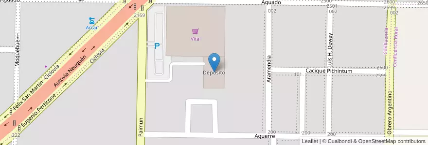 Mapa de ubicacion de Depósito en Аргентина, Чили, Неукен, Departamento Confluencia, Municipio De Neuquén, Neuquén.