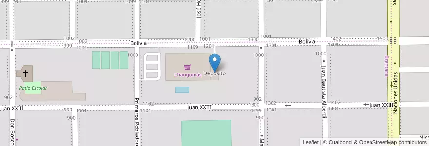 Mapa de ubicacion de Depósito en Arjantin, Şili, Río Negro, Cipolletti, Departamento General Roca.