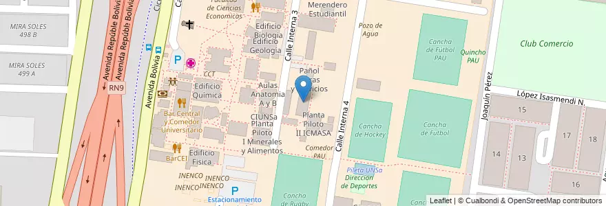 Mapa de ubicacion de Depósito, Dirección de Patrimonio, Laboratorio H1N1 en 아르헨티나, Salta, Capital, Municipio De Salta, Salta.