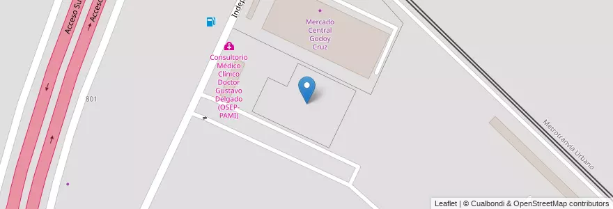 Mapa de ubicacion de Depósito Municipal Tránsito "Rio Seco" en Argentine, Chili, Mendoza, Godoy Cruz, Departamento Godoy Cruz, Distrito San Francisco Del Monte.