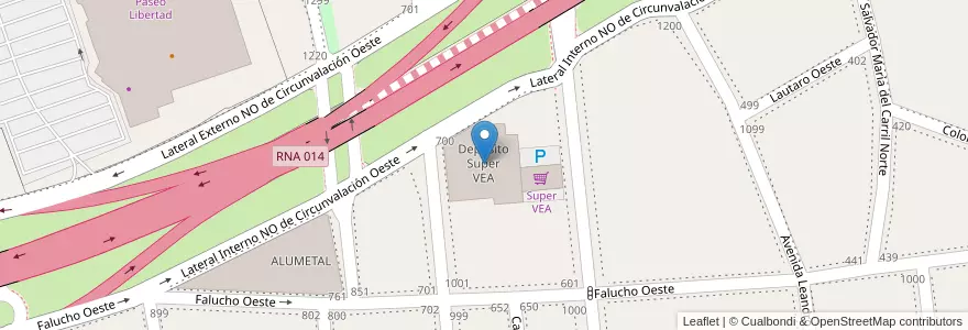 Mapa de ubicacion de Depósito Super VEA en アルゼンチン, サンフアン州, チリ, Capital.