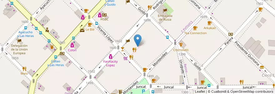 Mapa de ubicacion de DeRose Method - Sede Recoleta, Recoleta en アルゼンチン, Ciudad Autónoma De Buenos Aires, Comuna 2, Comuna 1, ブエノスアイレス.