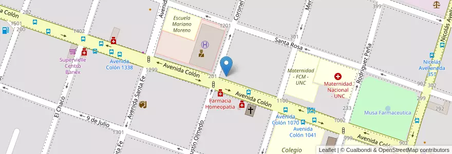 Mapa de ubicacion de D'Errico en الأرجنتين, Córdoba, Departamento Capital, Pedanía Capital, Córdoba, Municipio De Córdoba.