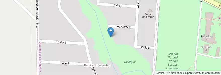 Mapa de ubicacion de Desague en Argentina, Córdova, Departamento Río Cuarto, Pedanía Río Cuarto, Municipio De Las Higueras, Las Higueras.