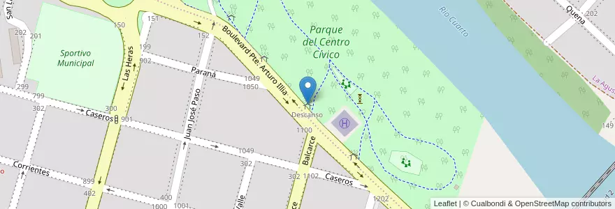 Mapa de ubicacion de Descanso en アルゼンチン, コルドバ州, Departamento Río Cuarto, Pedanía Río Cuarto, Municipio De Río Cuarto, Río Cuarto.