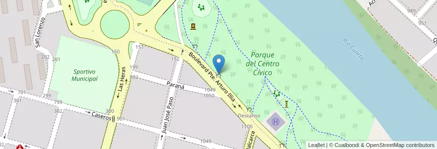 Mapa de ubicacion de Descanso en Argentina, Córdova, Departamento Río Cuarto, Pedanía Río Cuarto, Municipio De Río Cuarto, Río Cuarto.