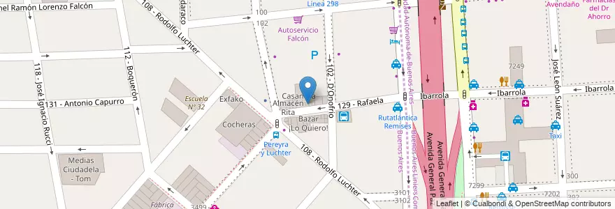 Mapa de ubicacion de Descartables La Fortaleza en 阿根廷, 布宜诺斯艾利斯省, Partido De Tres De Febrero, Ciudadela.