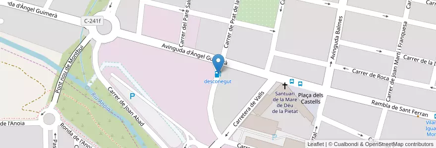 Mapa de ubicacion de desconegut en İspanya, Catalunya, Barcelona, Anoia, Igualada.