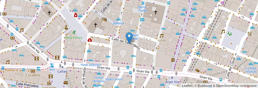 Mapa de ubicacion de DESENGAÑO, CALLE, DEL,12 en اسپانیا, بخش خودمختار مادرید, بخش خودمختار مادرید, Área Metropolitana De Madrid Y Corredor Del Henares, مادرید.