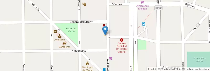 Mapa de ubicacion de Desigual Bar en アルゼンチン, エントレ・リオス州, Departamento Tala, Distrito Raíces Al Sur, Maciá.