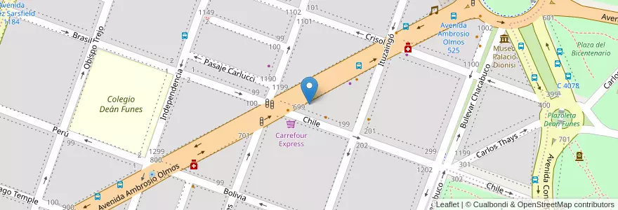 Mapa de ubicacion de Despensa en الأرجنتين, Córdoba, Departamento Capital, Pedanía Capital, Córdoba, Municipio De Córdoba.