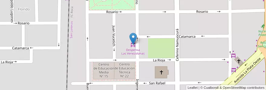 Mapa de ubicacion de Despensa Las Venezolanas en 아르헨티나, 칠레, 리오네그로주, Cipolletti, Departamento General Roca.