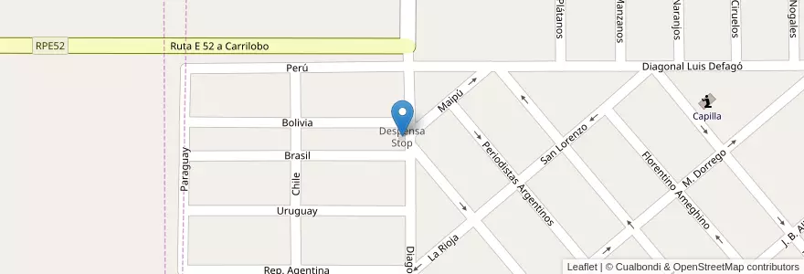 Mapa de ubicacion de Despensa Stop en 아르헨티나, Córdoba, Departamento Río Segundo, Pedanía Calchín, Municipio De Pozo Del Molle, Pozo Del Molle.