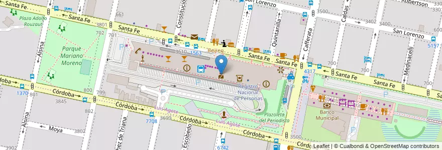 Mapa de ubicacion de Destacamento 1 en 아르헨티나, Santa Fe, Departamento Rosario, Municipio De Rosario, 로사리오.