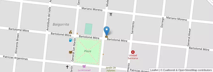 Mapa de ubicacion de Destacamento Baigorrita en Arjantin, Buenos Aires, Partido De General Viamonte, Baigorrita.