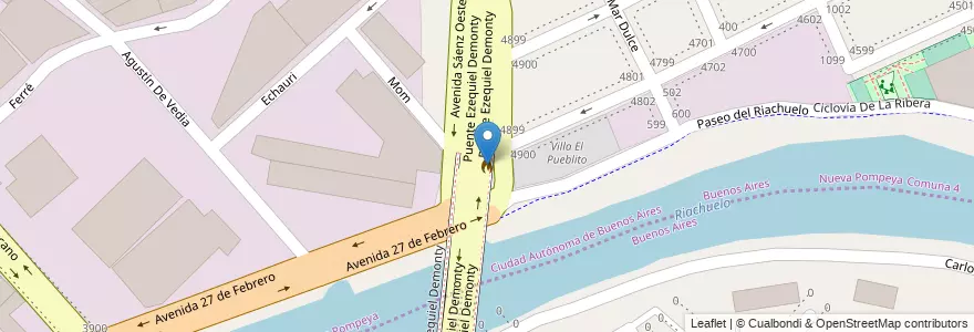 Mapa de ubicacion de Destacamento de Nueva Pompeya, Nueva Pompeya en آرژانتین, Ciudad Autónoma De Buenos Aires, Buenos Aires.