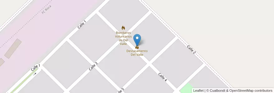 Mapa de ubicacion de Destacamento Del Valle en アルゼンチン, ブエノスアイレス州, Partido De Veinticinco De Mayo, Del Valle.
