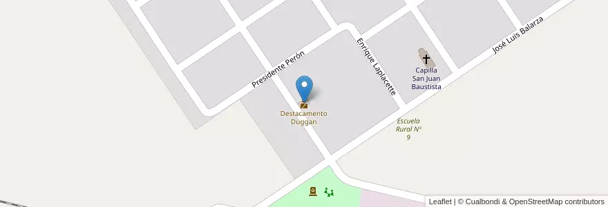 Mapa de ubicacion de Destacamento Duggan en Arjantin, Buenos Aires, Partido De San Antonio De Areco.