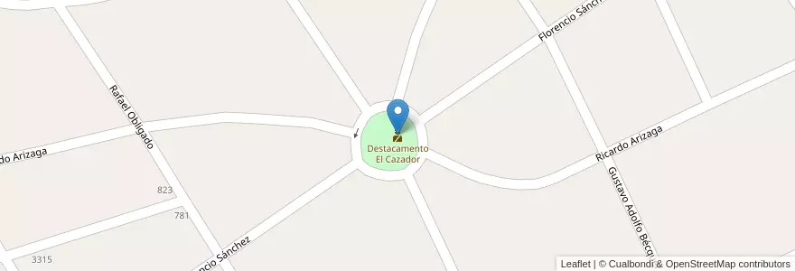 Mapa de ubicacion de Destacamento El Cazador en アルゼンチン, ブエノスアイレス州, Partido De Escobar, El Cazador.