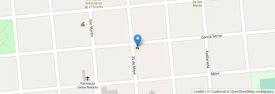 Mapa de ubicacion de Destacamento El Triunfo en Argentinië, Buenos Aires, Partido De Lincoln.