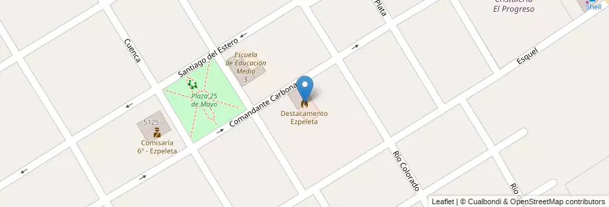 Mapa de ubicacion de Destacamento Ezpeleta en Argentina, Buenos Aires, Partido De Quilmes, Ezpeleta.