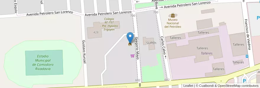 Mapa de ubicacion de Destacamento Km3_Bomberos en Argentine, Chubut, Departamento Escalante, Comodoro Rivadavia.