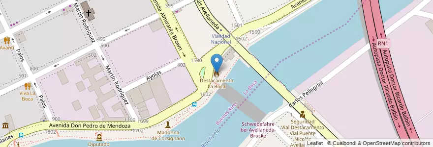 Mapa de ubicacion de Destacamento La Boca, Boca en Argentine, Ciudad Autónoma De Buenos Aires, Partido De Avellaneda, Comuna 4, Buenos Aires.
