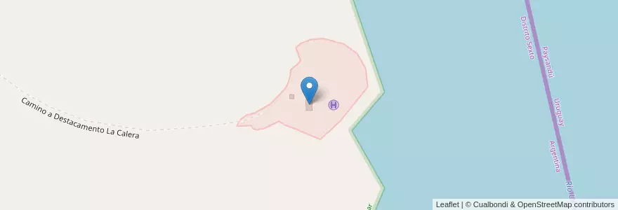 Mapa de ubicacion de Destacamento "La calera" en Argentina, Wilayah Entre Ríos, Departamento Colón, Distrito Sexto.