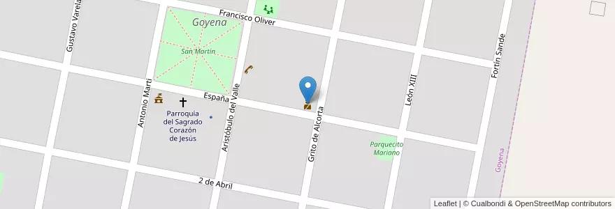 Mapa de ubicacion de Destacamento Policía en Argentinië, Buenos Aires, Partido De Saavedra, Goyena.